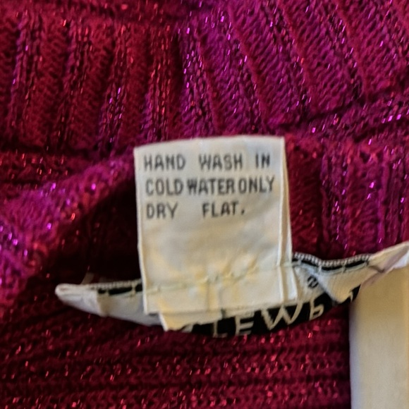 Contempo Casuals Vintage 80’s Knit Metallic Threads Electric Purple Pink Vest L - Picture 10 of 10